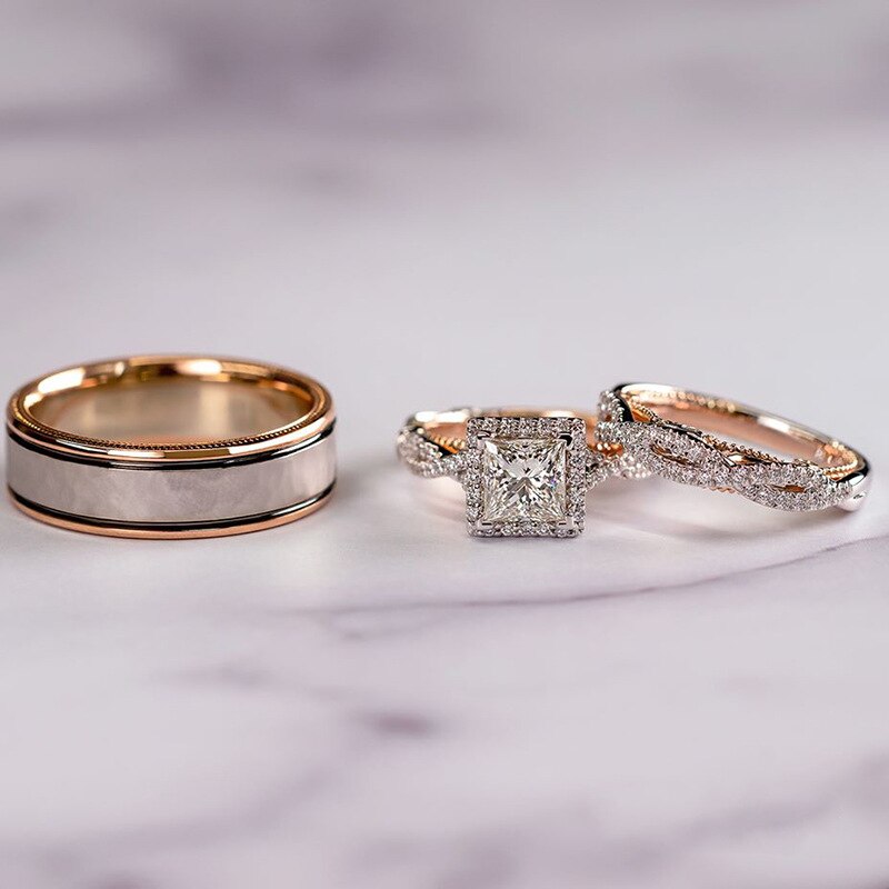 Set anelli donna Anello di fidanzamento in Oro rosa 18k - Bridetobe.it