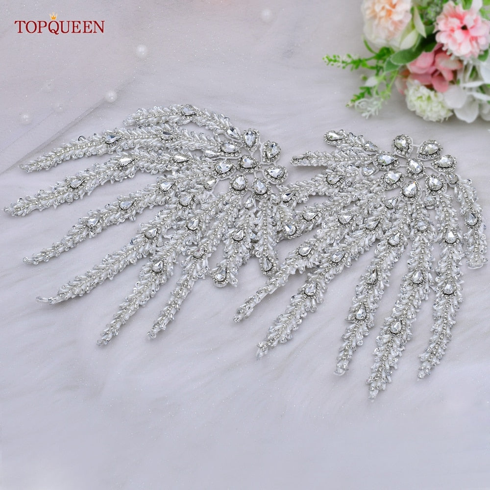 Set di applicazioni di abbigliamento con perline, strass e patch in rilievo 3D per abiti da sposa, abbigliamento e accessori - Bridetobe.it