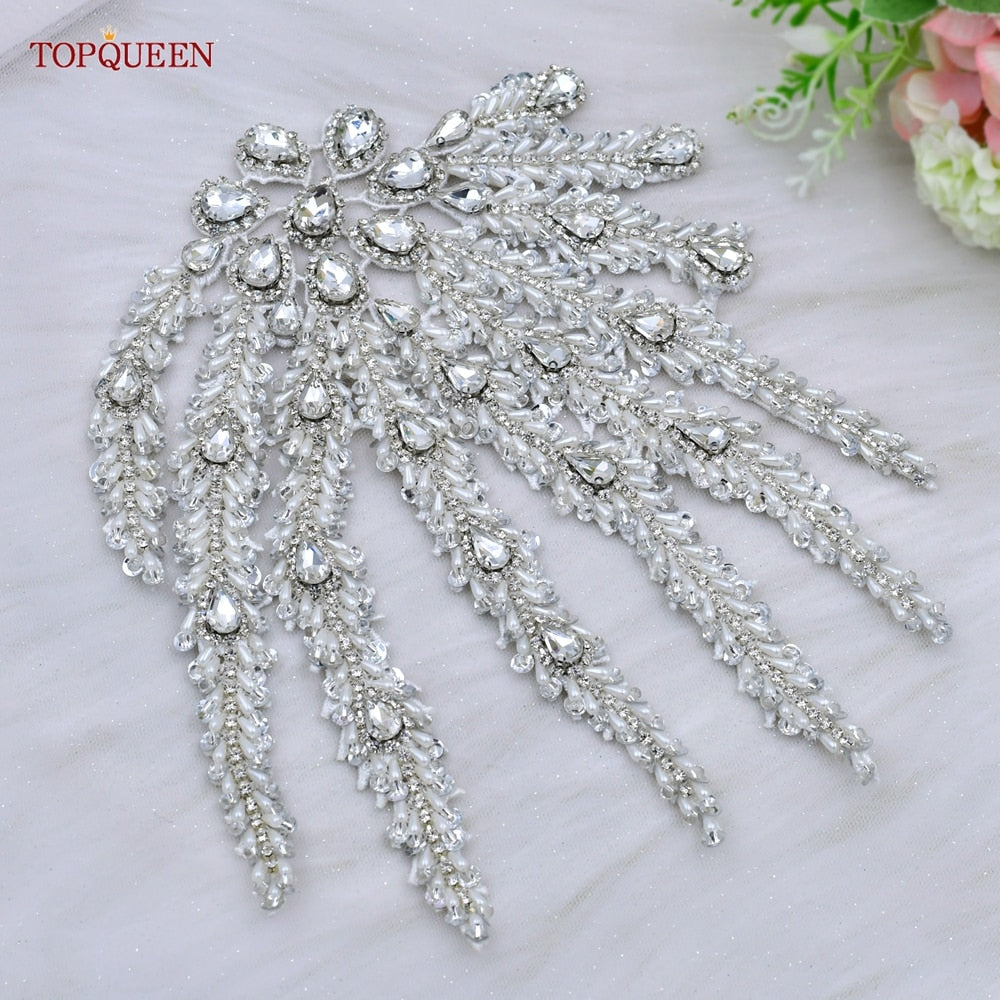 Set di applicazioni di abbigliamento con perline, strass e patch in rilievo 3D per abiti da sposa, abbigliamento e accessori - Bridetobe.it