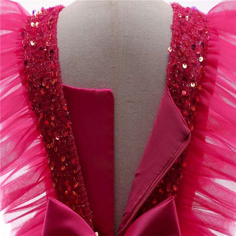 Abito da cerimonia per bambina con paillettes, tutù e gonna da festa, battesimo, compleanno - Bridetobe.it
