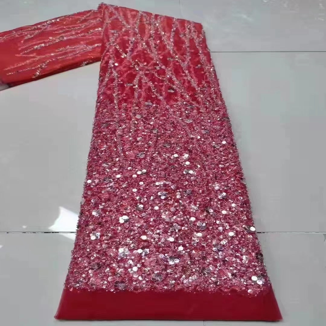 Elegante abito da sera a sirena rosa per donna 2023 maniche lunghe collo alto perline paillettes abiti da cerimonia per ballo di fine anno - Bridetobe.it