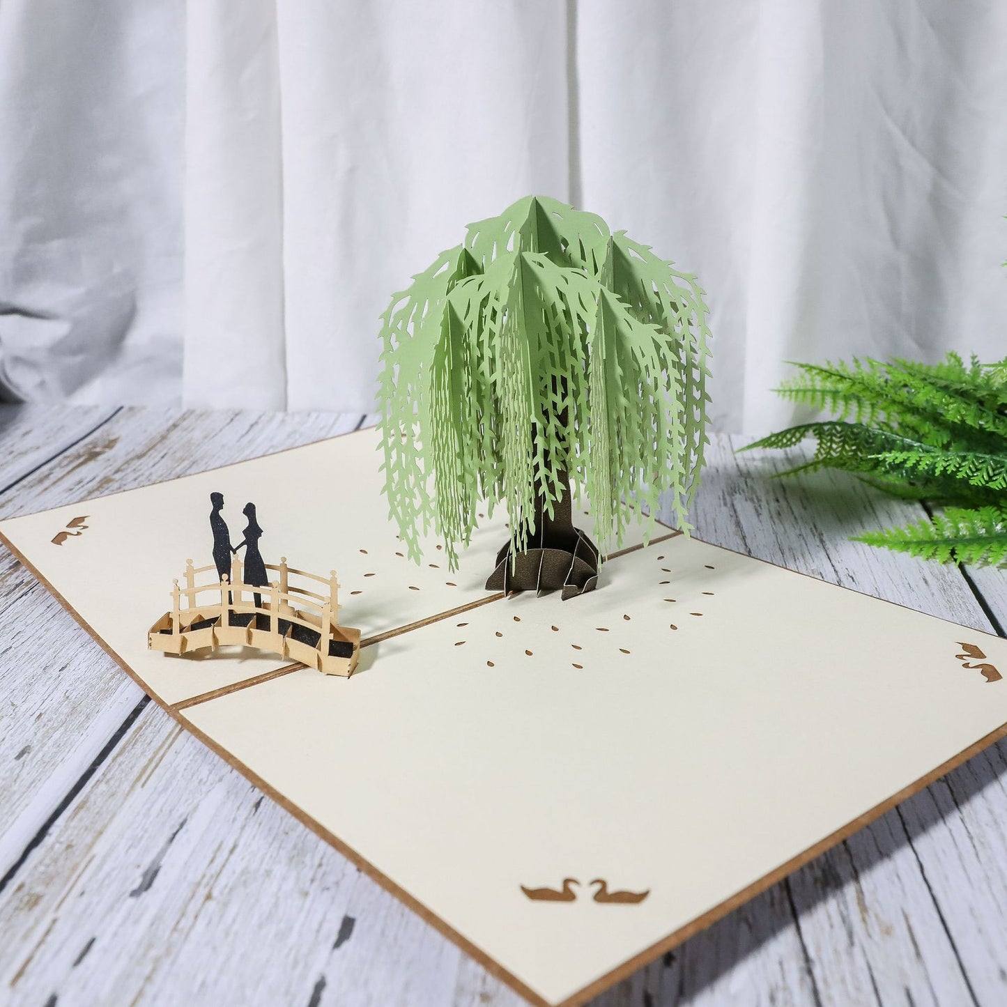 Biglietto di San Valentino Fidanzamento Laser Cut 3D per Amanti delle Carte d'Impegno, Regalo per Anniversari - Bridetobe.it