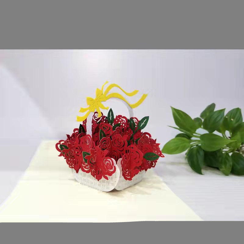 Biglietto di San Valentino Fidanzamento Laser Cut 3D per Amanti delle Carte d'Impegno, Regalo per Anniversari - Bridetobe.it