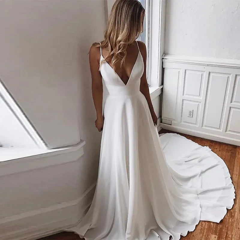 Abito da sposa boho in chiffon lungo per matrimonio in spiaggia - Bridetobe.it