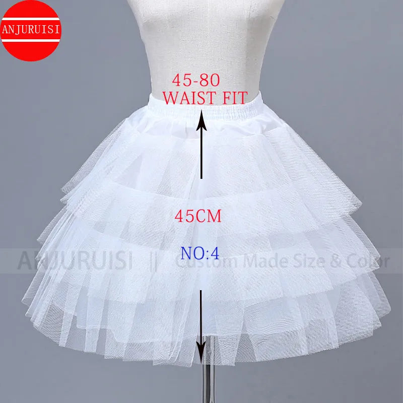 Sottogonna da Bambina per Feste e Cosplay - Gonna Corta da Ballo Lolita con Pizzo e Fiocchi