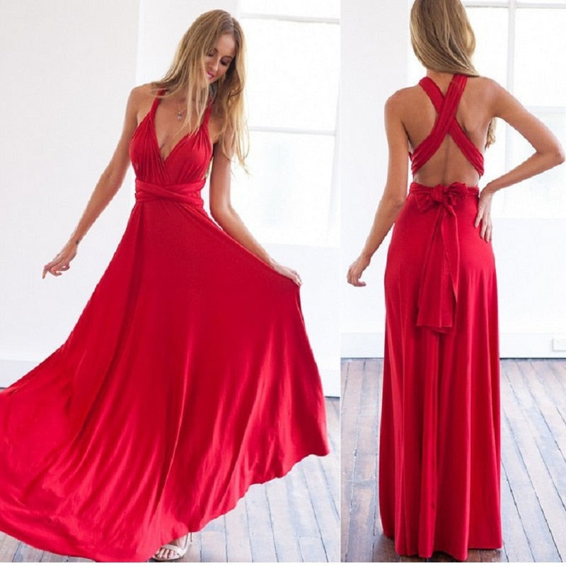 Sexy maxi abiti da damigella d'onore Abiti lunghi da festa multiway Swing Dress convertibile Infinity Robe damigelle d'onore Boho abito da donna - Bridetobe.it