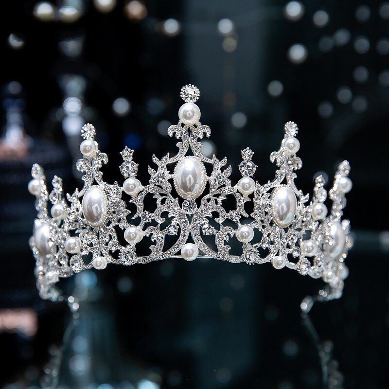 Diademi nuziali di cristallo di colore argento diverso di lusso Corona di strass Pageant Diadema Collares Copricapo Accessori per capelli da sposa - Bridetobe.it