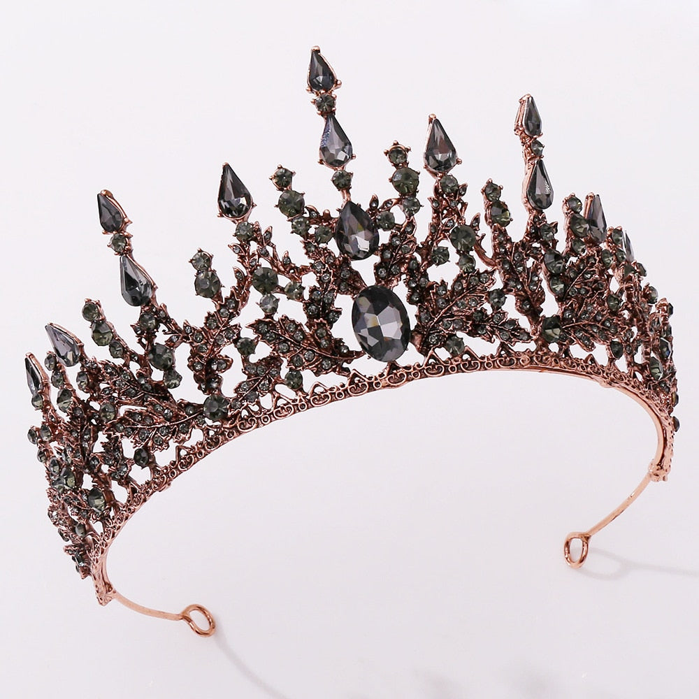 Fasce barocche vintage Diademi di cristallo viola Corone Sposa Noiva Copricapo Nuziale Festa nuziale Gioielli per capelli Corona di strass - Bridetobe.it