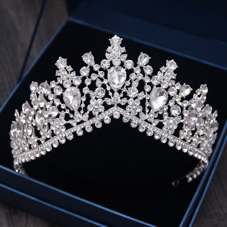 Diademi nuziali di strass rossi color oro di lusso corona diadema di cristallo barocco vintage per fasce da sposa accessori per capelli da sposa - Bridetobe.it