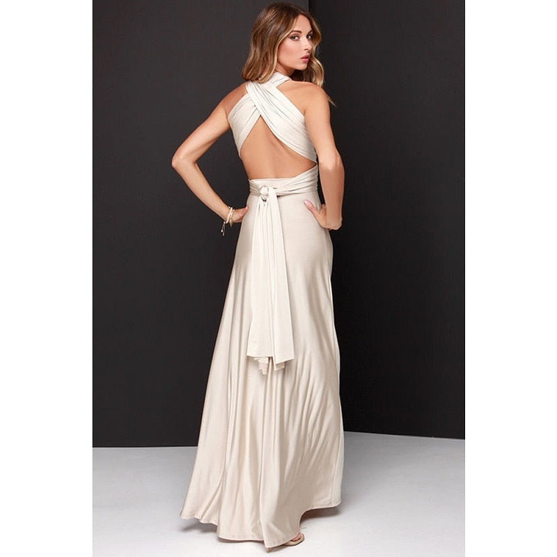 Abito da damigella d'onore maxi boho convertibile avvolgente a più vie da donna sexy abito lungo abito da festa Infinity Robe - Bridetobe.it