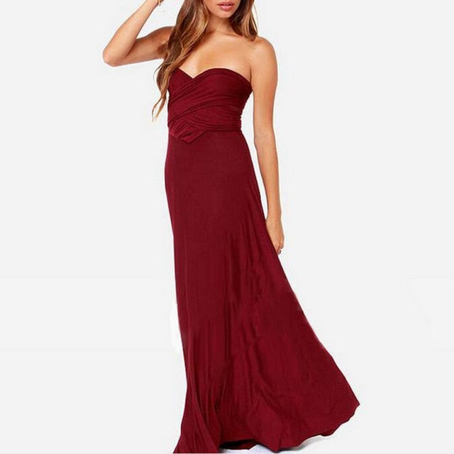 Abito da damigella d'onore maxi boho convertibile avvolgente a più vie da donna sexy abito lungo abito da festa Infinity Robe - Bridetobe.it