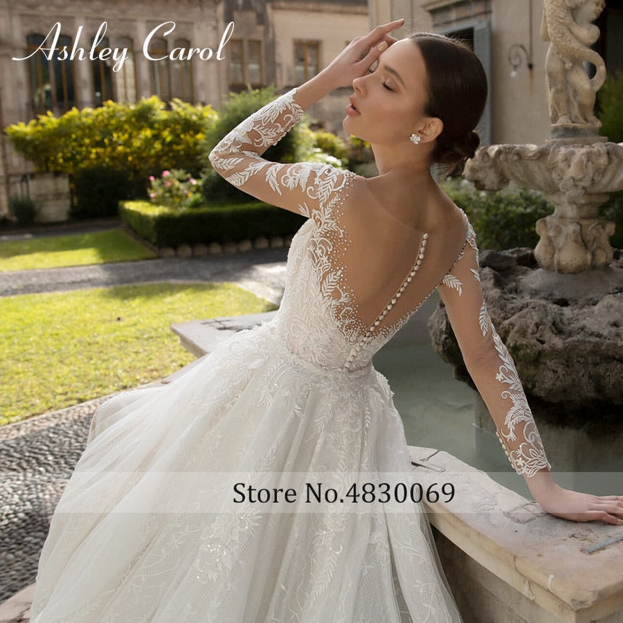 Abito da sposa a sirena sexy 2023 Staccabile con strascico 2 in 1 Abito da sposa romantico con applicazioni in pizzo a maniche lunghe Vestido Novia - Bridetobe.it