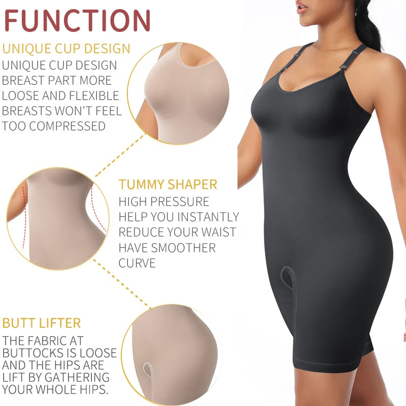 Body Shaper Intimo Modellante a Tutta Lunghezza per Donna, Controllo Addominale, Modellatura del Corpo, Sollevamento Glutei, Dimagrimento delle Cosce, Modellatori Addominali