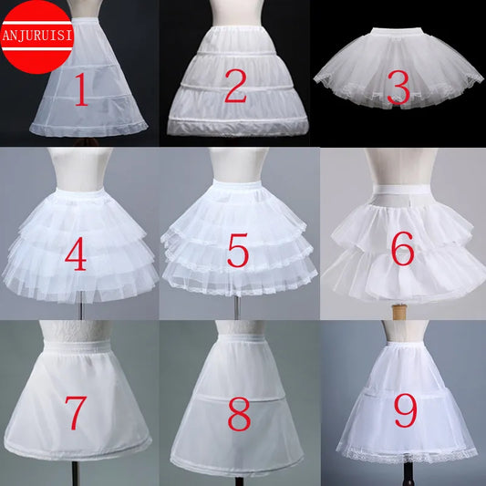 Sottogonna da Bambina per Feste e Cosplay - Gonna Corta da Ballo Lolita con Pizzo e Fiocchi