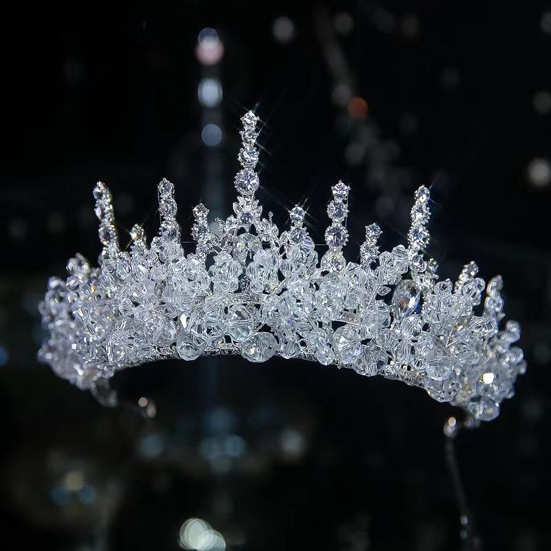 Diademi nuziali di cristallo di colore argento diverso di lusso Corona di strass Pageant Diadema Collares Copricapo Accessori per capelli da sposa - Bridetobe.it