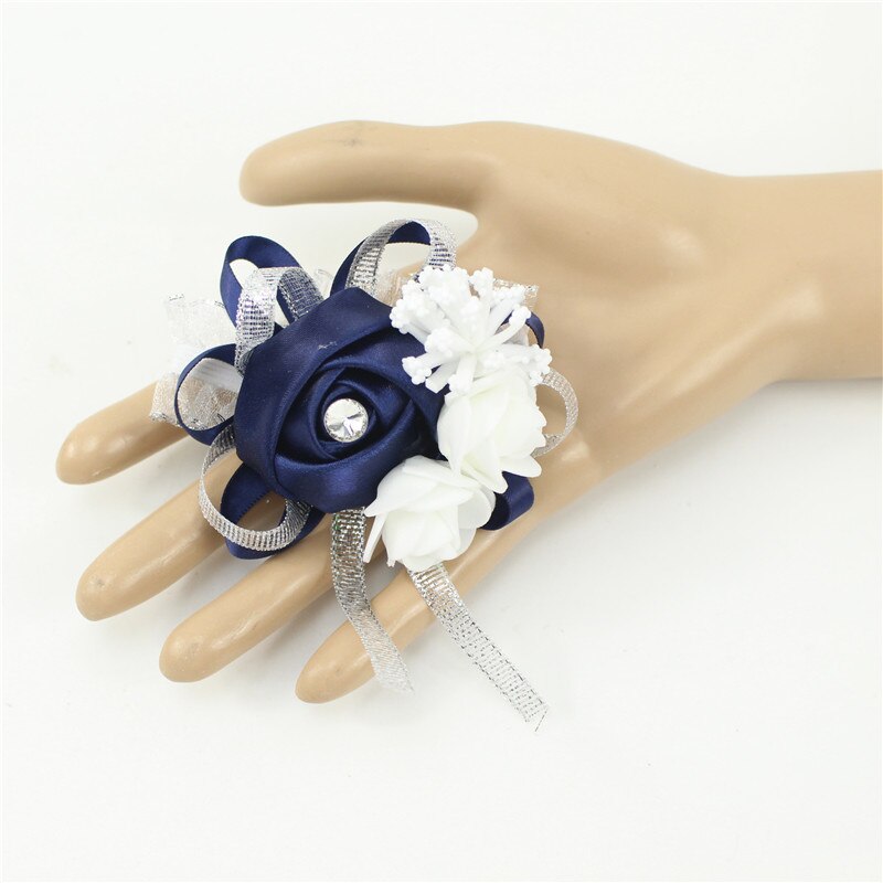 6 pezzi Braccialetto da polso Corsages Rose Fiori artificiali sul polso Braccialetto da damigella d'onore Matrimonio Damigella d'onore Fiore da sposa - Bridetobe.it