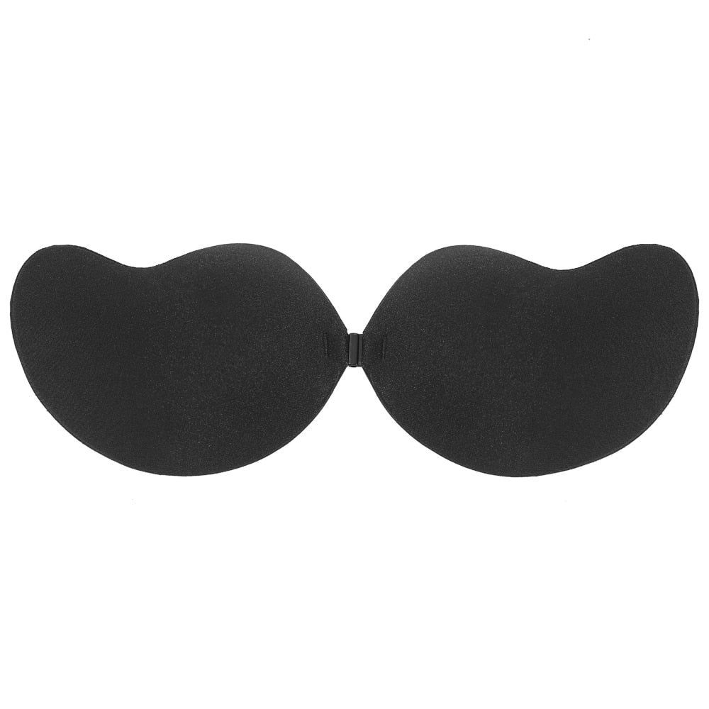 Reggiseno invisibile push-up senza schienale e senza spalline, bralette senza cuciture con chiusura anteriore in silicone autoadesivo per donne