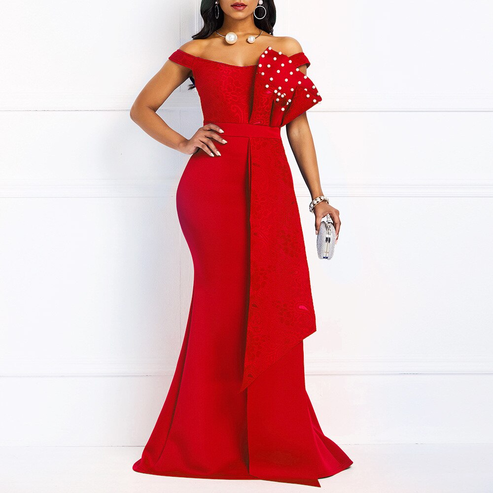 Abito elegante da donna per la festa nuziale Guaina rossa senza schienale senza spalline a vita alta con spacco a sirena per abiti da cena serale - Bridetobe.it