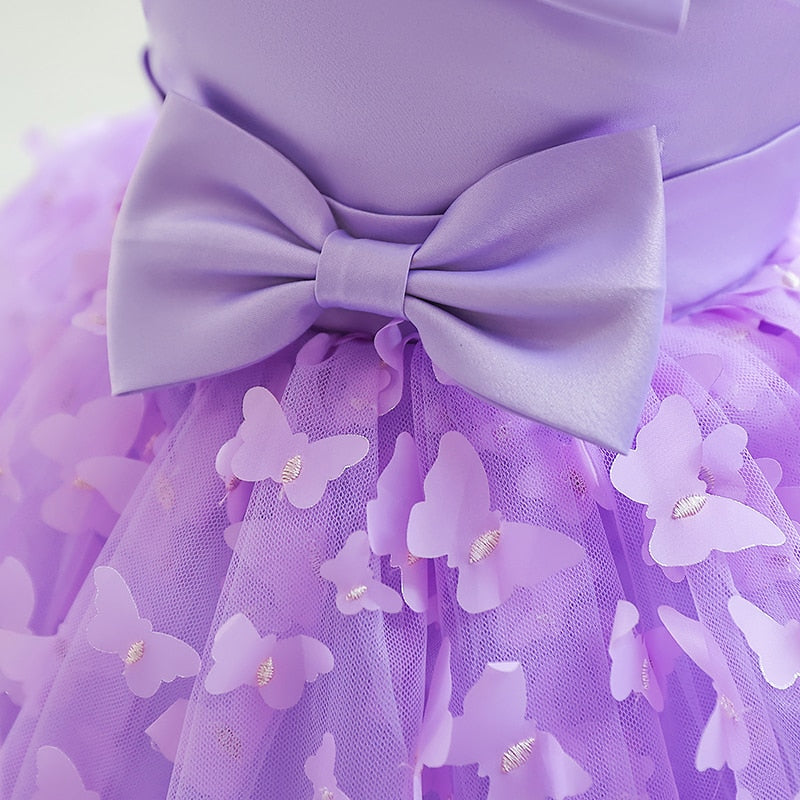 DovearkGirl&#39;s dress Little child&#39;s mesh gauze pommel skirt Dinner dress Sleeveless Princess skirt Purple M133 - Bridetobe.it