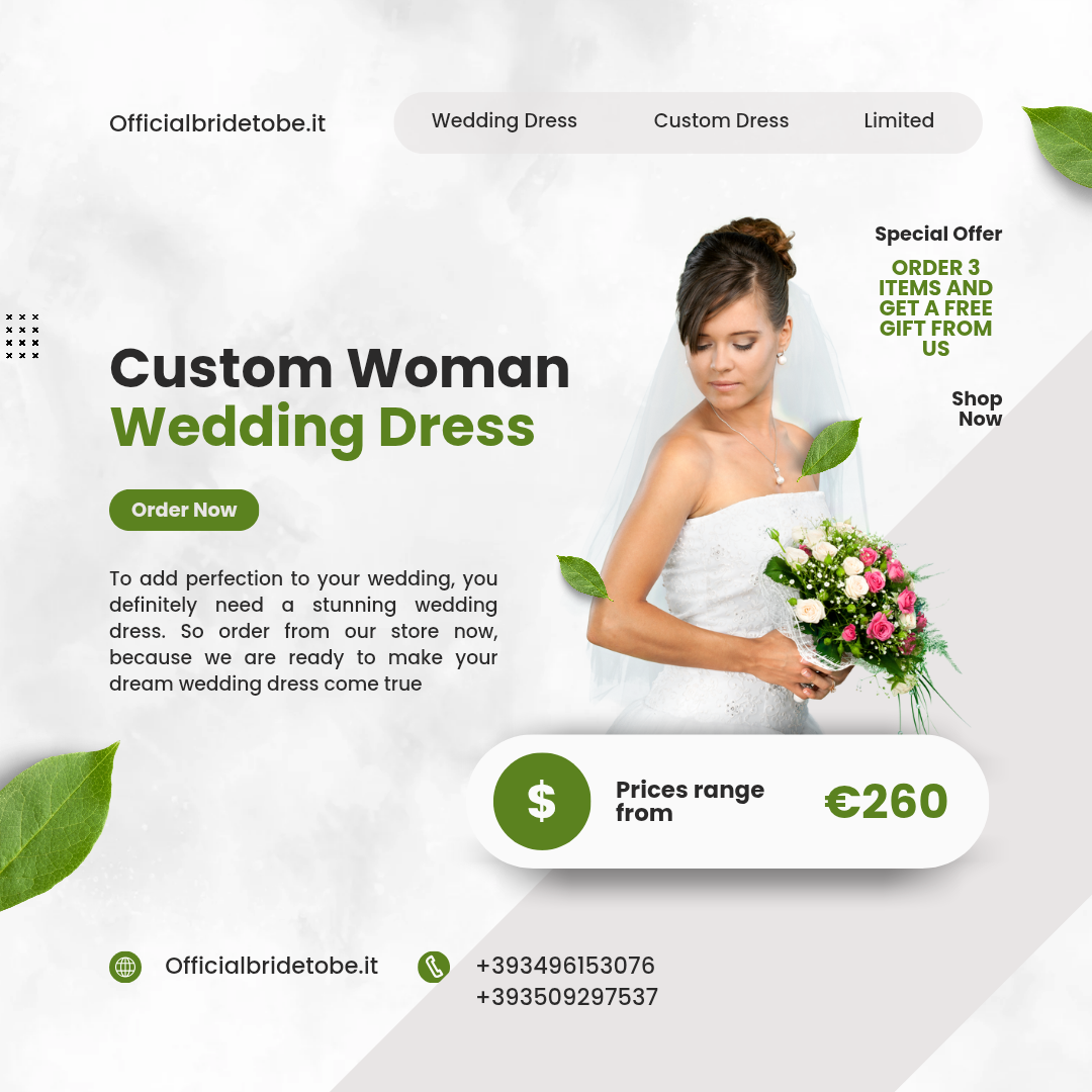 Abito da Sposa su Misura e Personalizzato per te