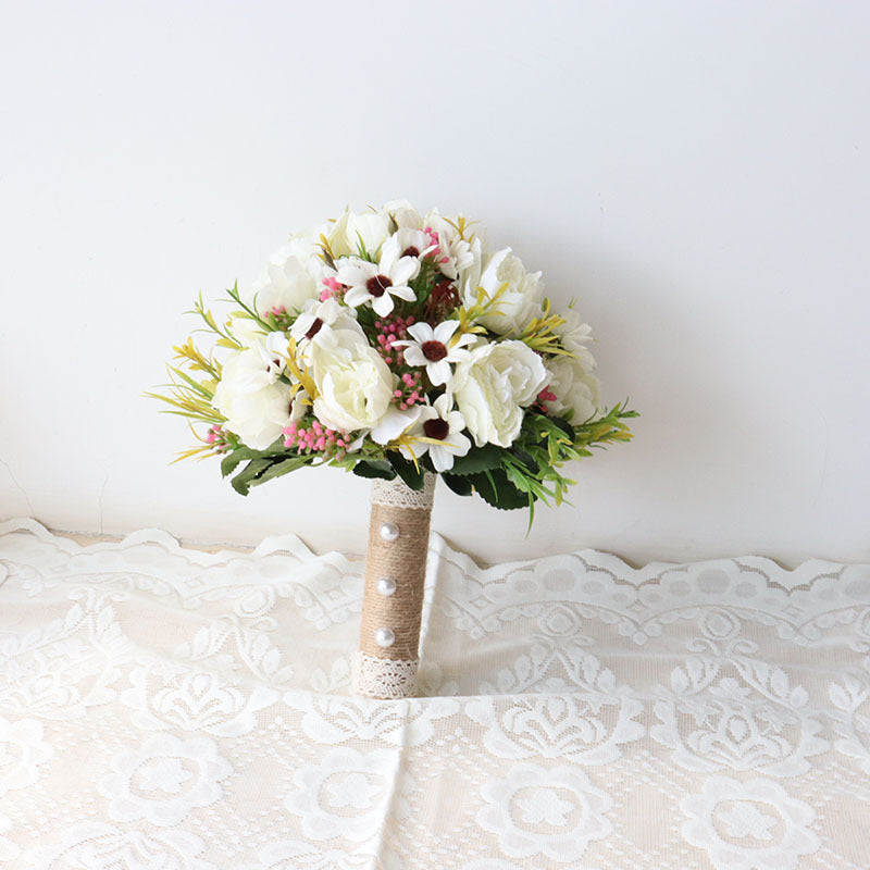 Bouquet da sposa in nastri di poliestere fatti a mano - Seta di raso - Bridetobe.it