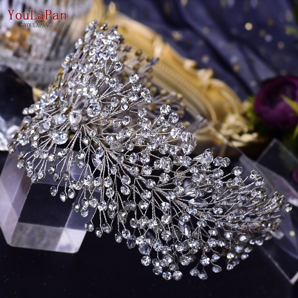 Accessori capelli sposa diadema di lusso a forma di fiore con strass fatti a mano - Bridetobe.it