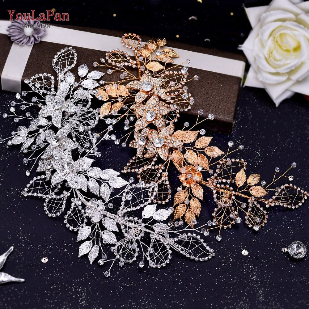 Fascia Per Capelli Larga Con Fiore In Pelle E Cristalli – Cerchietto Imbottito Con Strass, Accessorio Elegante Per Donna, Regalo Perfetto - 5