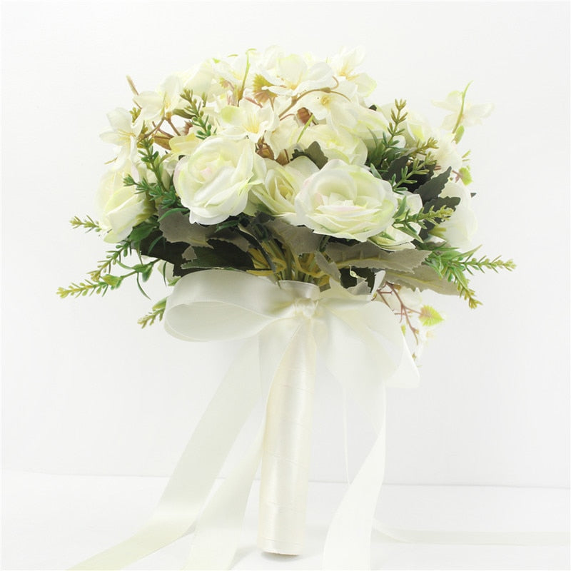 Bouquet da sposa fatto a mano in seta, poliestere e rayon - Bridetobe.it