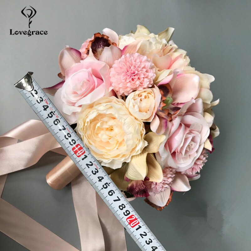 Bouquet da sposa in seta artificiale con rose, peonie, dahlia e orchidee - Bridetobe.it