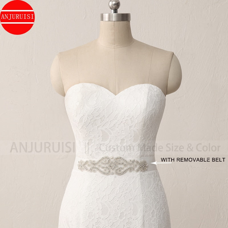 Abito da Sposa Sirena in Pizzo Bianco Elegante - Bridetobe.it