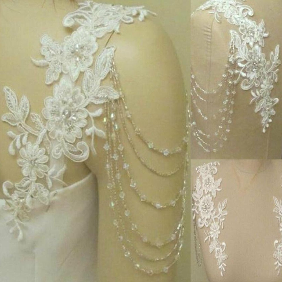 Giacca da sposa con spalline rimovibili, top in pizzo, bolero nuziale avvolgente - Bridetobe.it