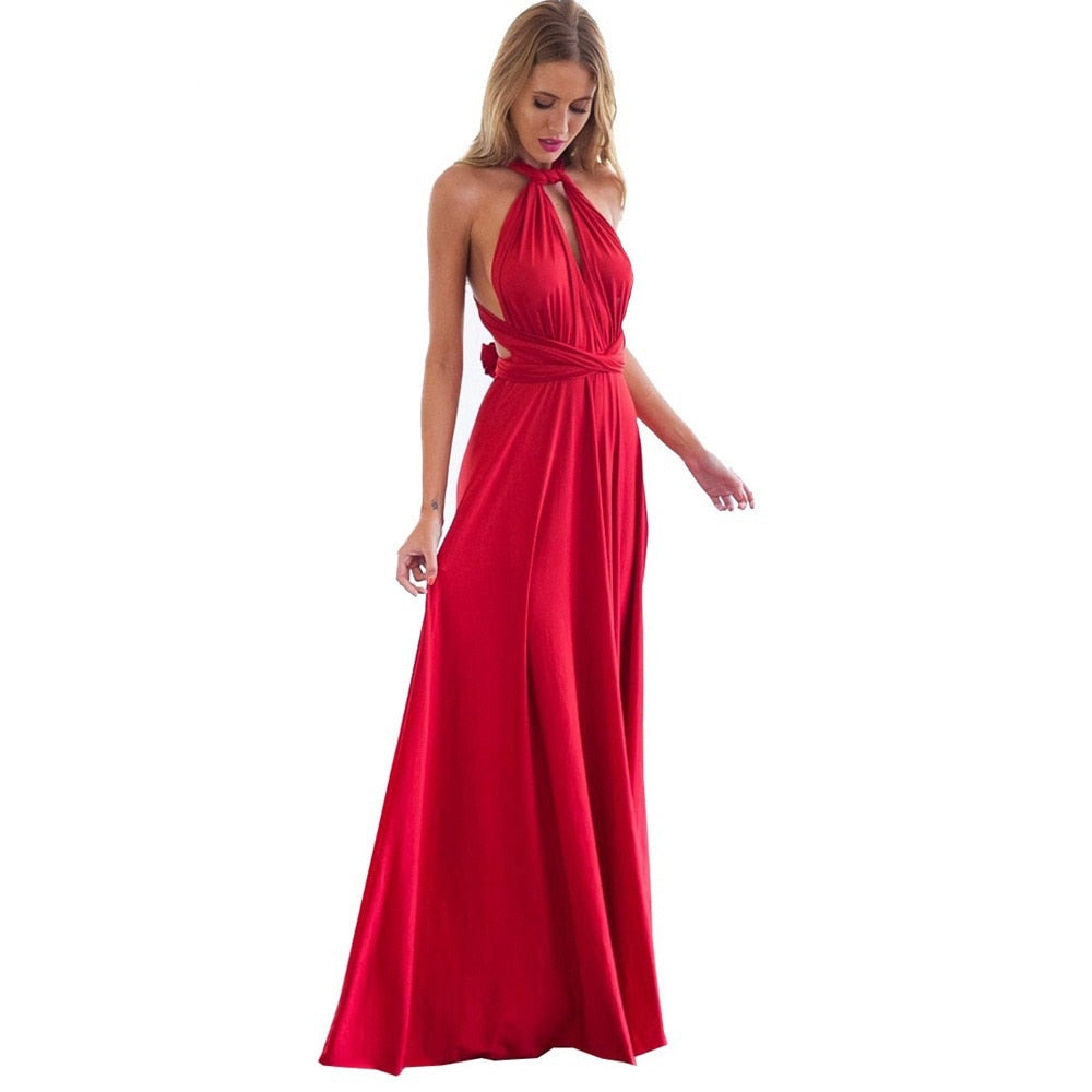 Abito da damigella d'onore maxi boho convertibile avvolgente a più vie da donna sexy abito lungo abito da festa Infinity Robe - Bridetobe.it