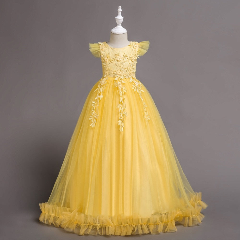 FYMNSI Abito da principessa in tulle con motivo a farfalla, per