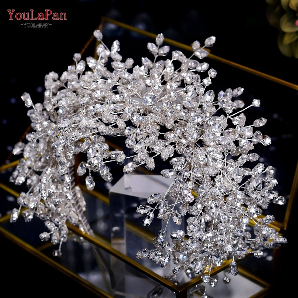 YouLaPan HP425 moda sposa corona strass diadema donna copricapo accessori  per capelli da sposa fascia da sposa in cristallo fatta a mano