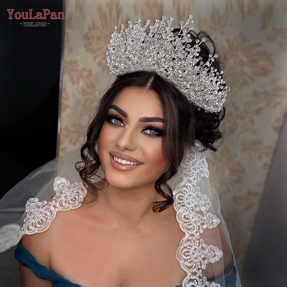 Set di tiara e orecchini da sposa fatti a mano con cristalli - Bridetobe.it