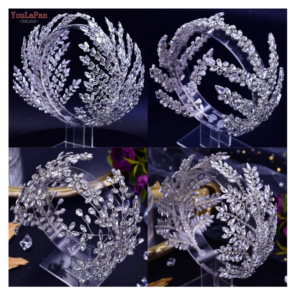 Fascia Per Capelli Nuziale di Lusso Fatta a Mano a Forma di Fiore con Pietre di Strass e cristalli - Bridetobe.it