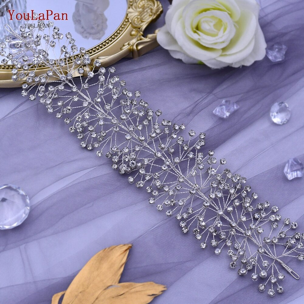 Accessori capelli sposa diadema di lusso a forma di fiore con strass fatti a mano - Bridetobe.it