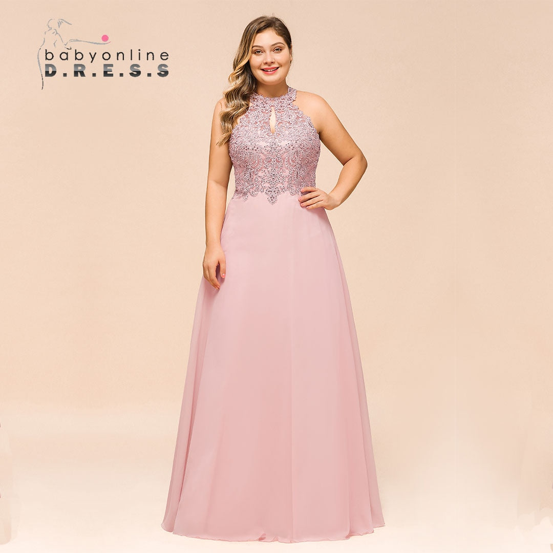 Abiti da damigella d'onore per donna Abito da cerimonia nuziale elegante in chiffon con perline con inserto in pizzo - Bridetobe.it