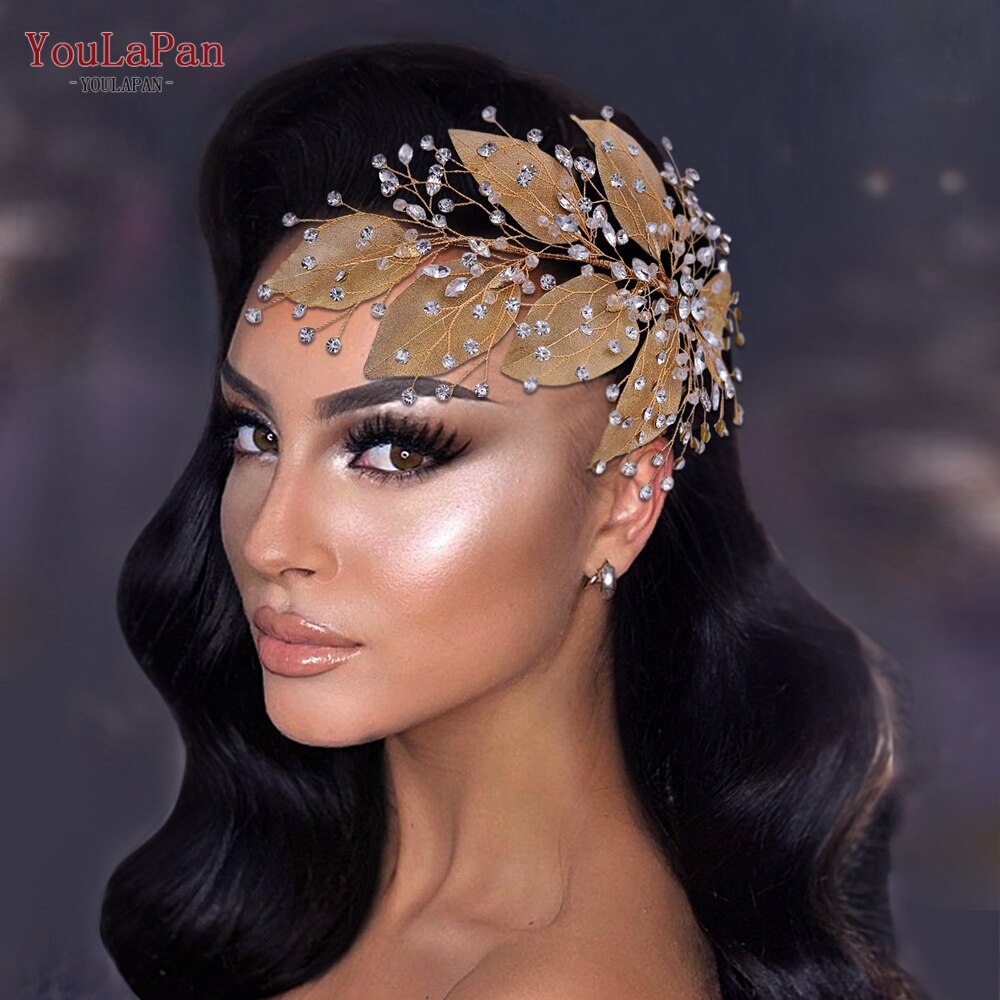 Fascia capelli sposa in strass fatti a mano a forma di grande fiore, copricapo di cristallo vuoto con zirconi per donne - Bridetobe.it