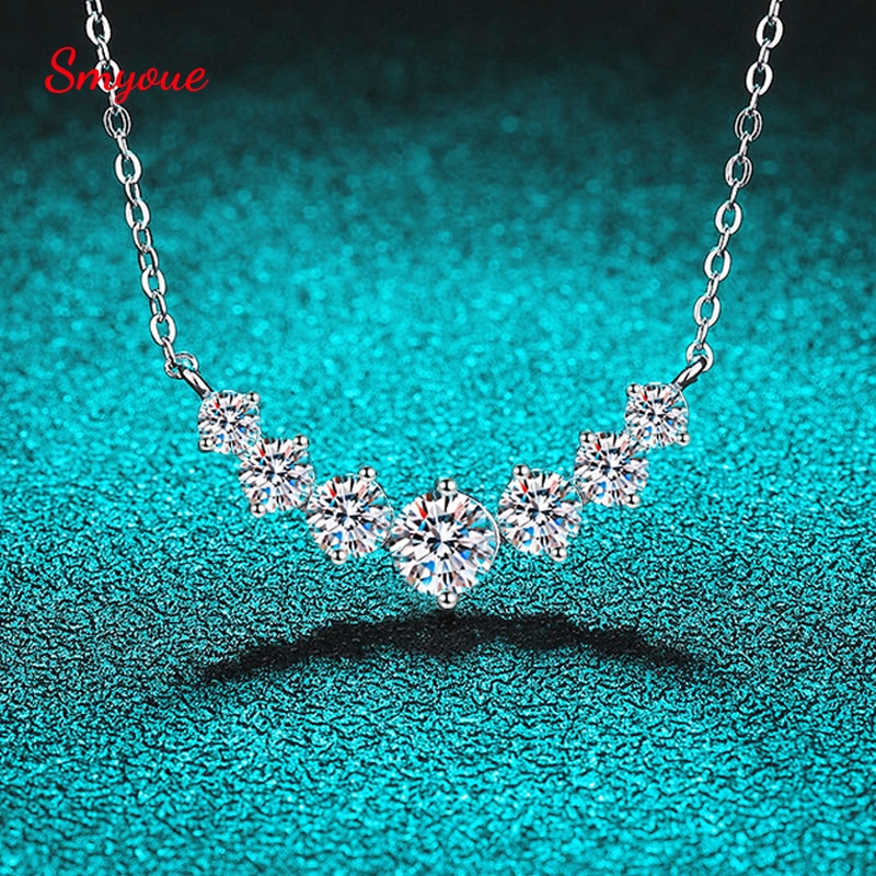 Collana in Argento Sterling 925 con diamanti Moissanite al 100% da 1,7 ct per donne con Certificato GRA - Bridetobe.it