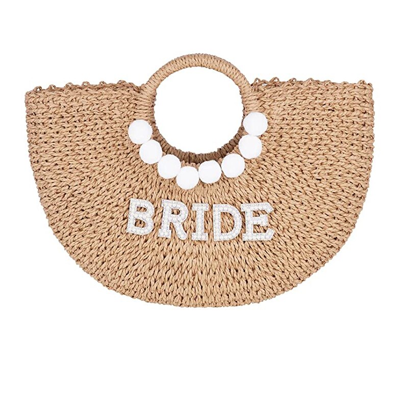 Borsa da spiaggia per la sposa Mrs - Bachelorette Party Boho Rustico in Paglia - Bridetobe.it