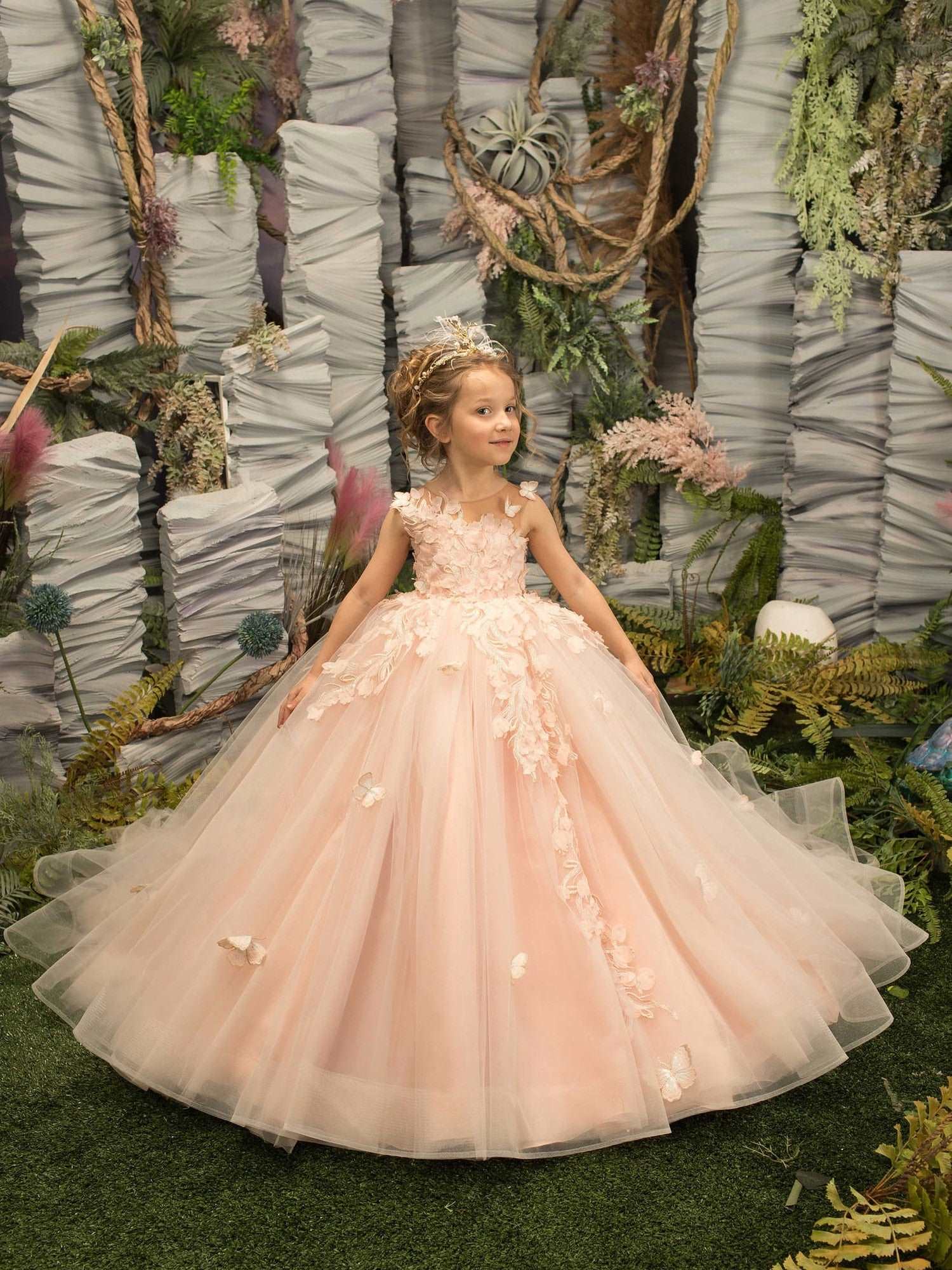 Ragazze Abito in Paillettes Vestito Principessa Tulle Fiore Compleanno Festa Abiti da Sposa Damigella d'Onore Ragazza Prom Abiti da Sposa per Bambini