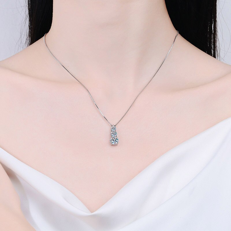 Collana in Argento Sterling 925 con Diamante Moissanite al 100% da 1,8 ct con certificato GRA - Bridetobe.it