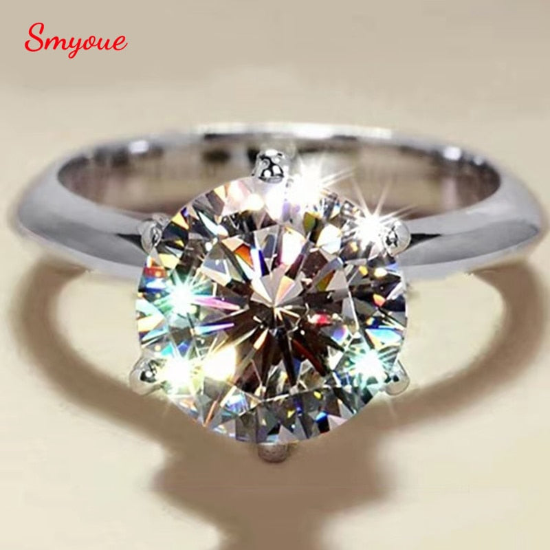 Anello di fidanzamento in argento sterling placcato 925 con moissanite certificata GRA da 1 a 5 CT - Bridetobe.it