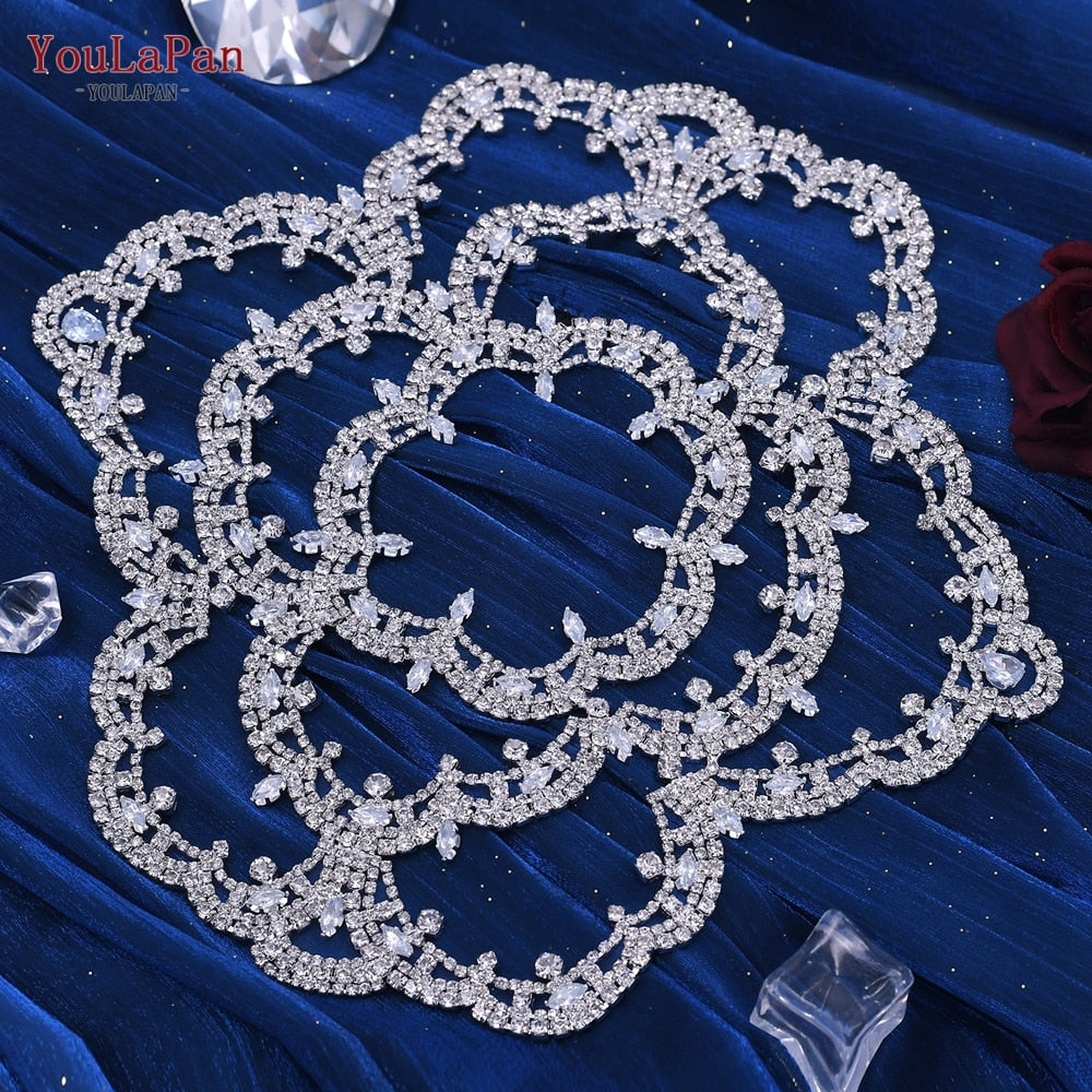 Fascia capelli sposa in strass fatti a mano a forma di grande fiore, copricapo di cristallo vuoto con zirconi per donne - Bridetobe.it