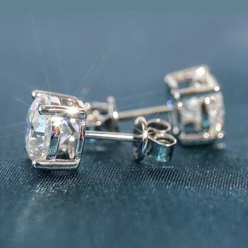 Orecchini a perno in Moissanite 100% testati per diamanti da 0,1-3CT, in argento 925 placcato in platino con certificato GRA - Bridetobe.it