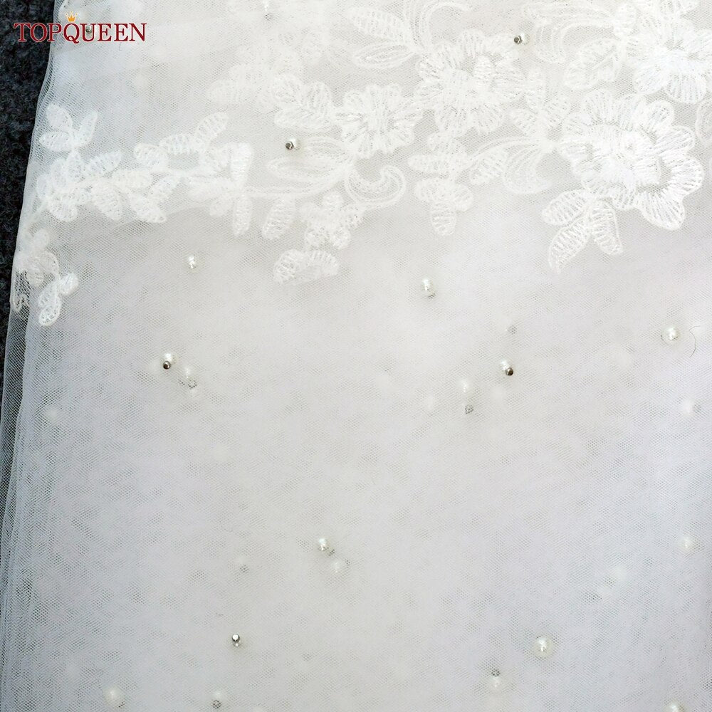 Velo da sposa in pizzo lussuoso TOPQUEEN - Bridetobe.it