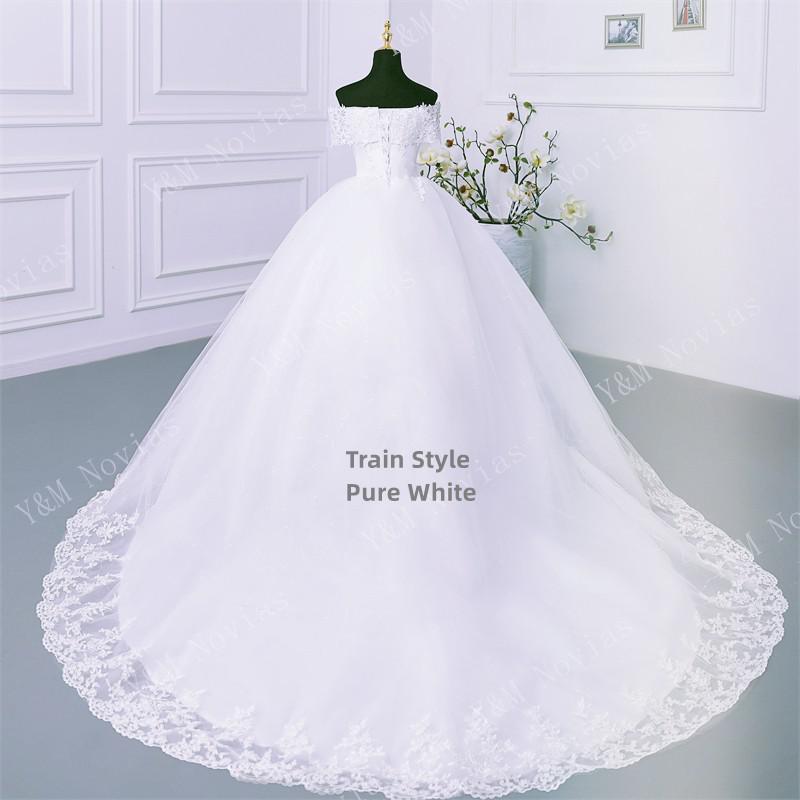 Abito da sposa in pizzo tulle a spalle scoperte con scollo a V - Bridetobe.it