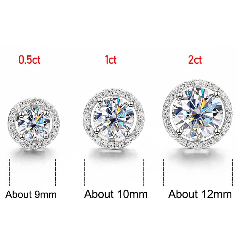 Orecchini A Perno In Argento 925 Con Moissanite 0.40 Ct: Eternità Scintillante, Fatti Su Ordine