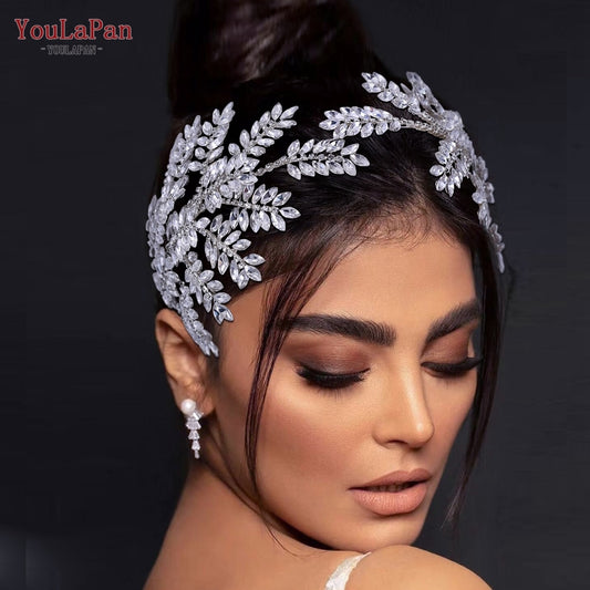 Fascia per capelli nuziale di lusso a forma di fiore, fatta a mano con strass e cristalli - Bridetobe.it